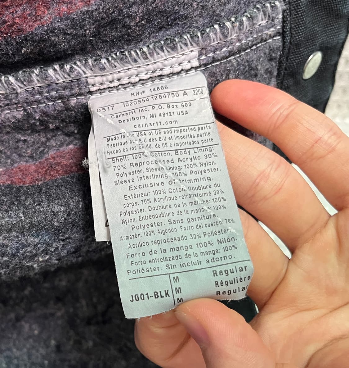 칼하트 디트로이트 자켓 USA 블랙 j001 상품이미지6
