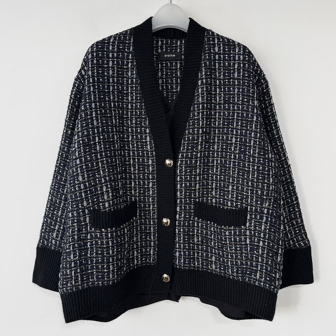 시스템 브이넥 트위드 니트 가디건 상품이미지2