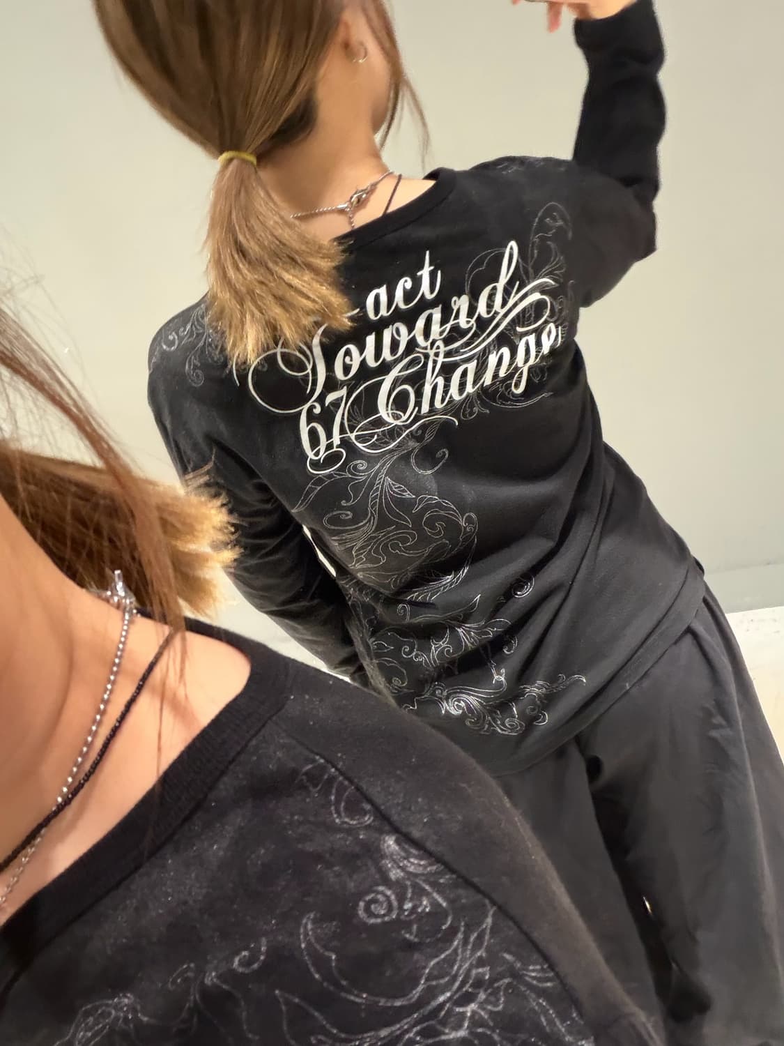 smoking skull printing long sleeve 상품이미지4