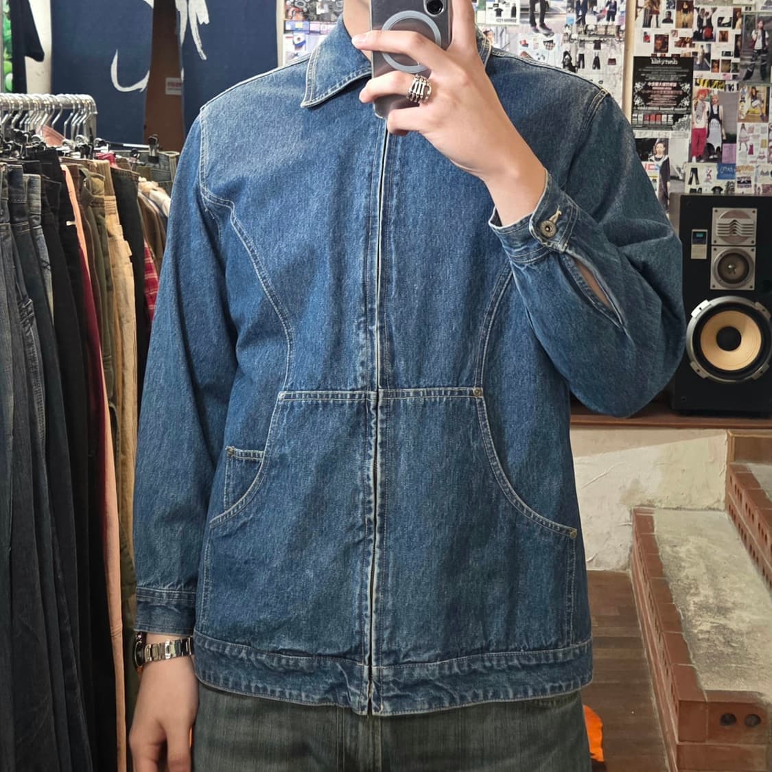 빌블래스 90s 커브드라인 데님 자켓 상품이미지1