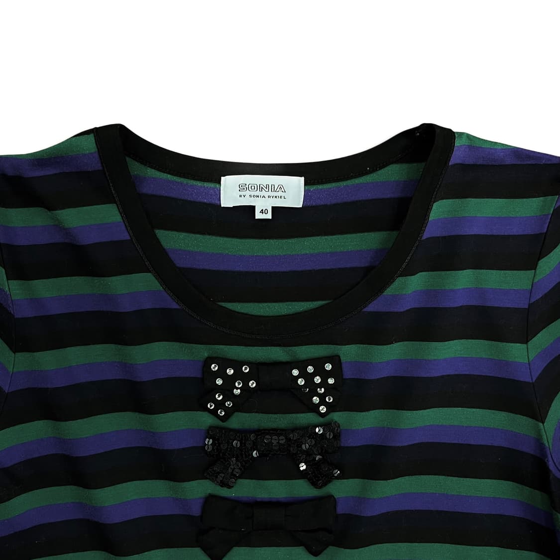Sonia Rykiel, Plum Stripe Ribbon Top 상품이미지6