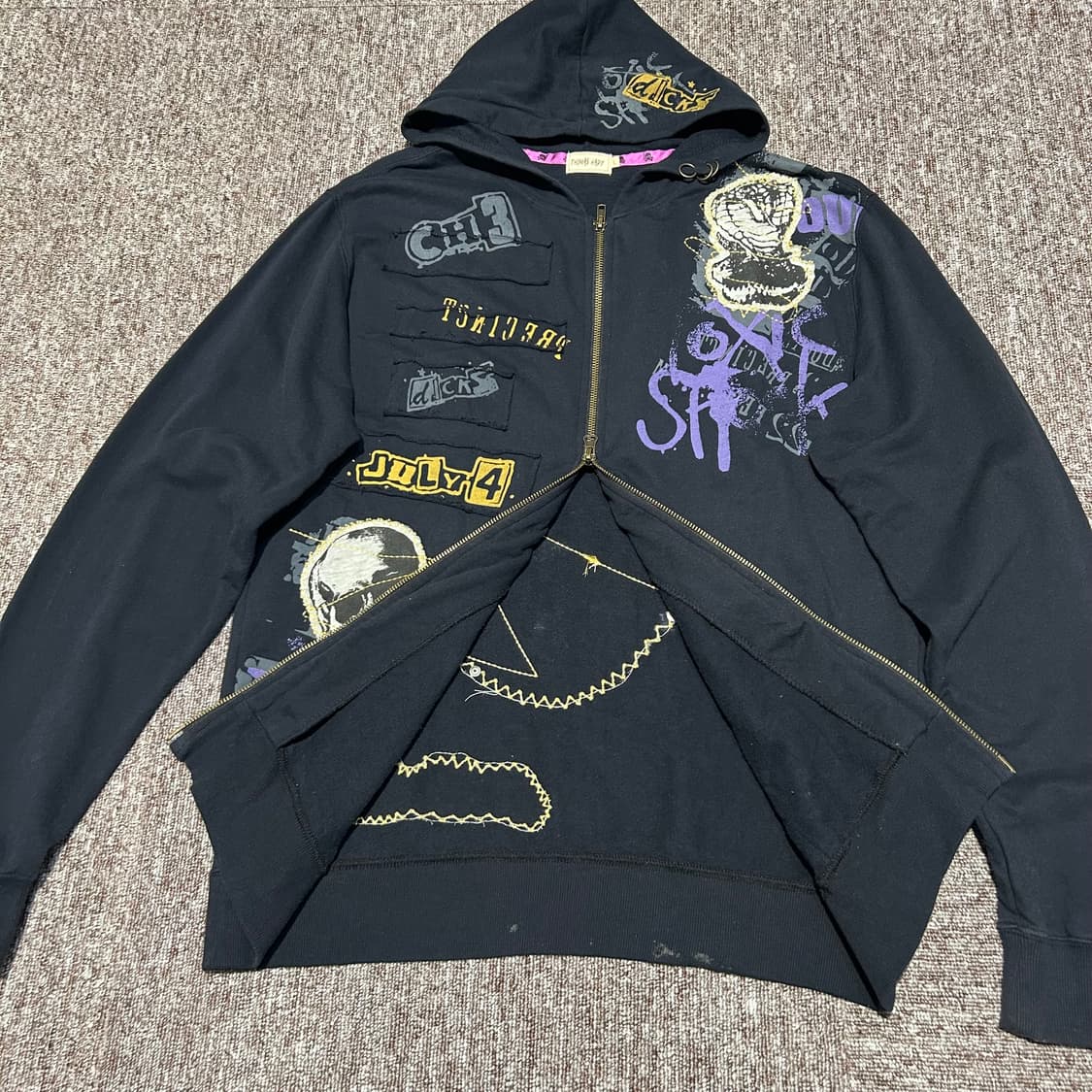 L) THOMAS HADY 락 펑크 후드 집업 2way 상품이미지4