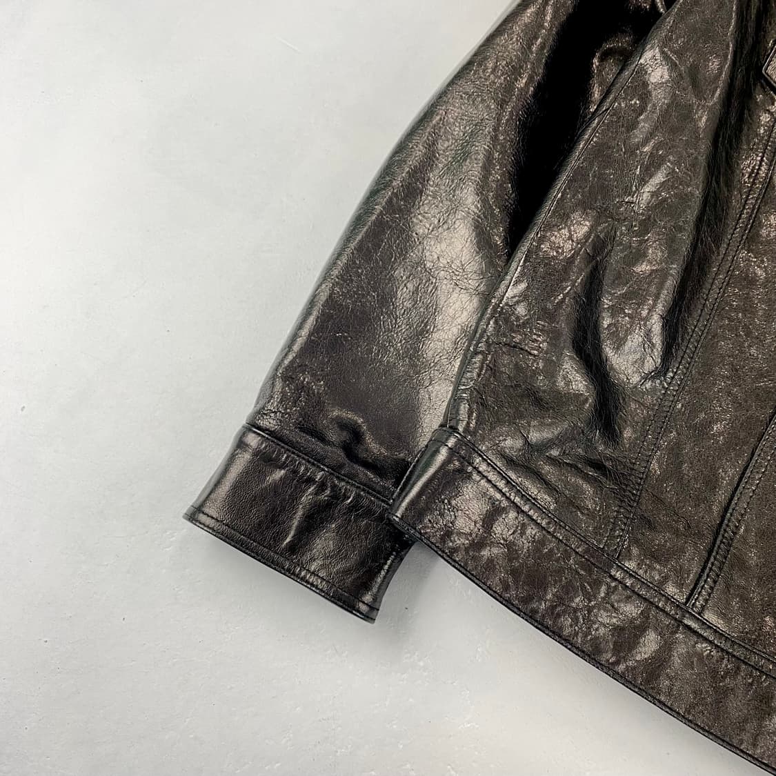 언히든 이태리 램스킨 3세대 복각 레더 트러커 자켓 (100) 상품이미지6