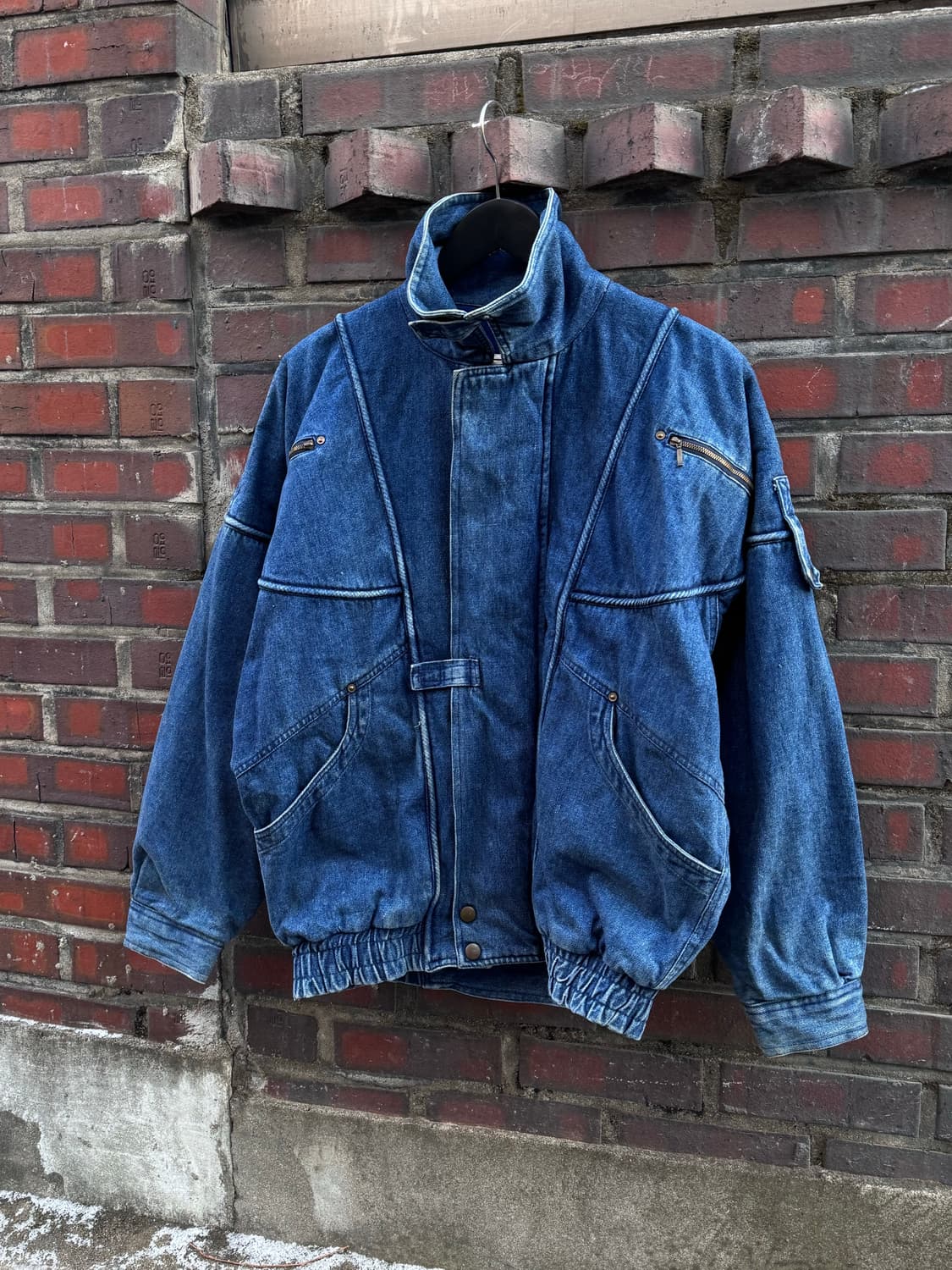 No Structure 디테일 하이넥 데님 봄버자켓  상품이미지1