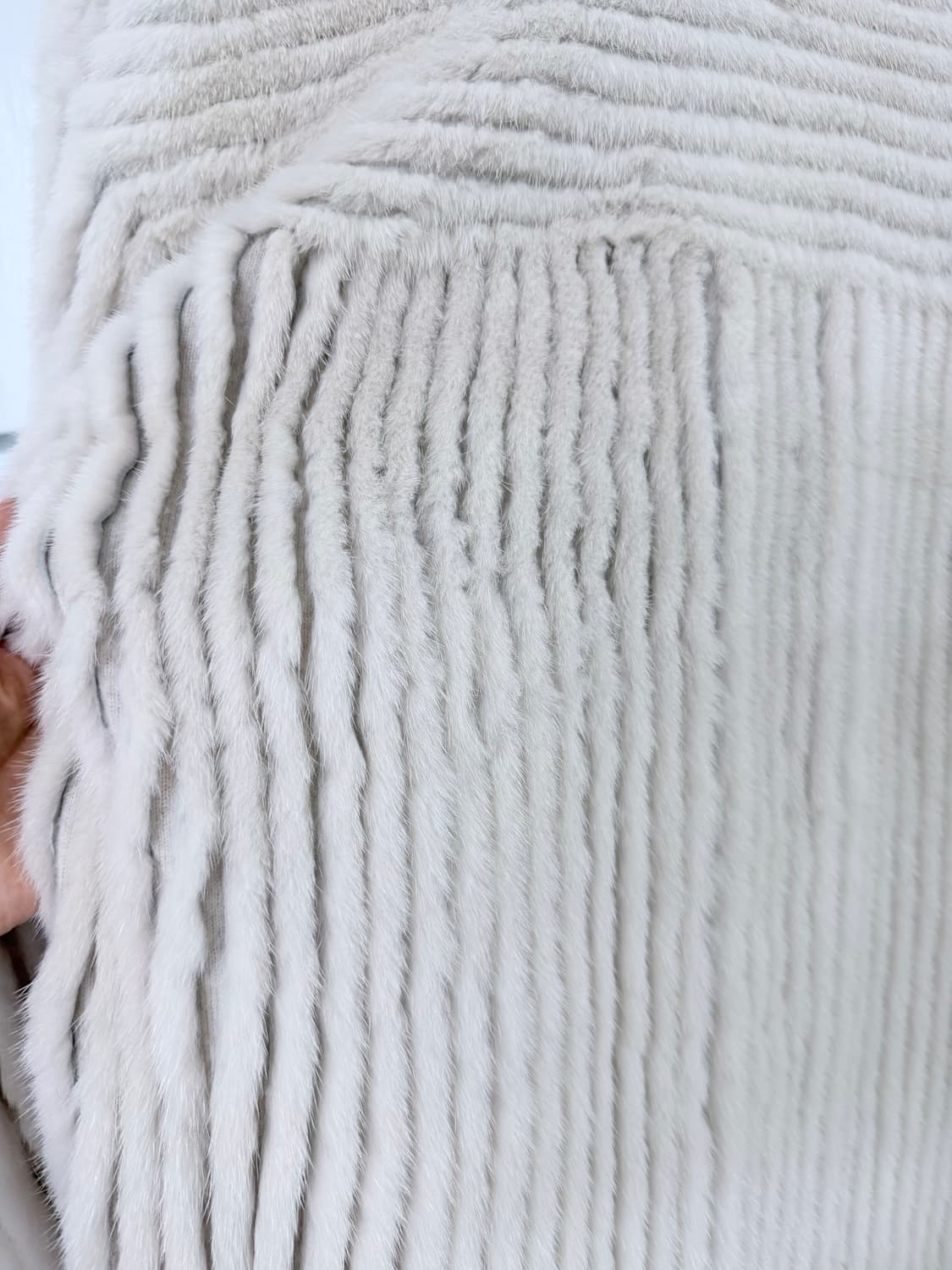 리얼양가죽 니팅밍크 화이트 그레이쉬 자켓 상품이미지4