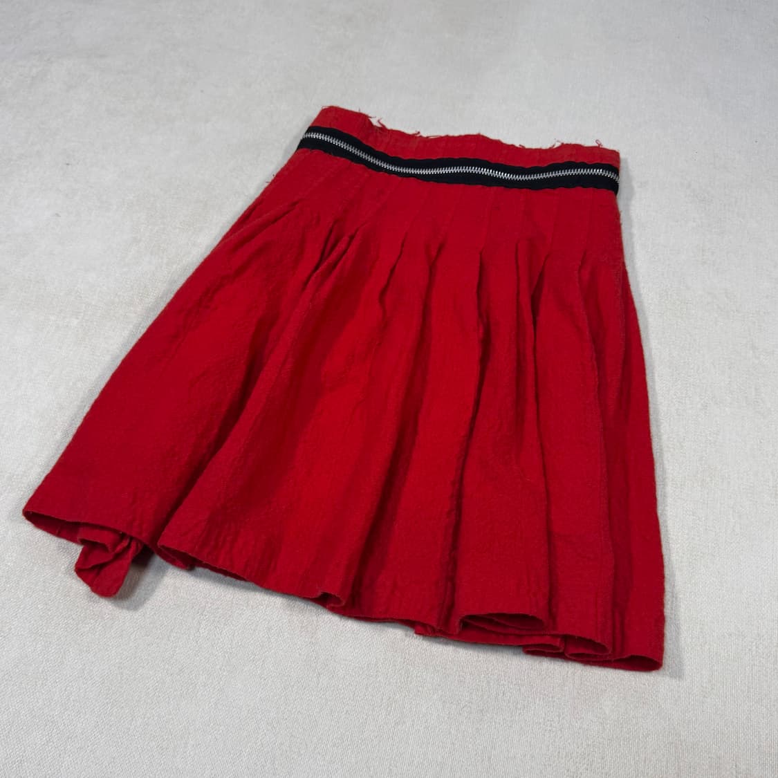 Zipper Wool Long Red Skirt  상품이미지5