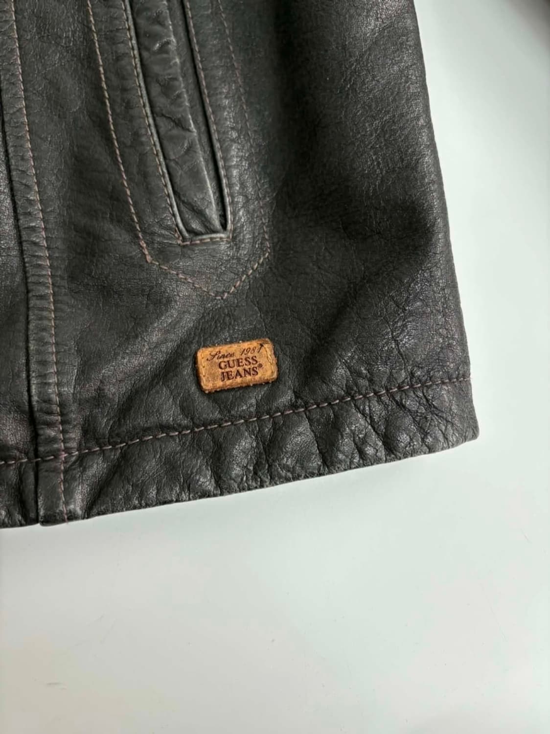 빈티지 게스 블랙 레더 자켓 가죽 자켓 소가죽 상품이미지6