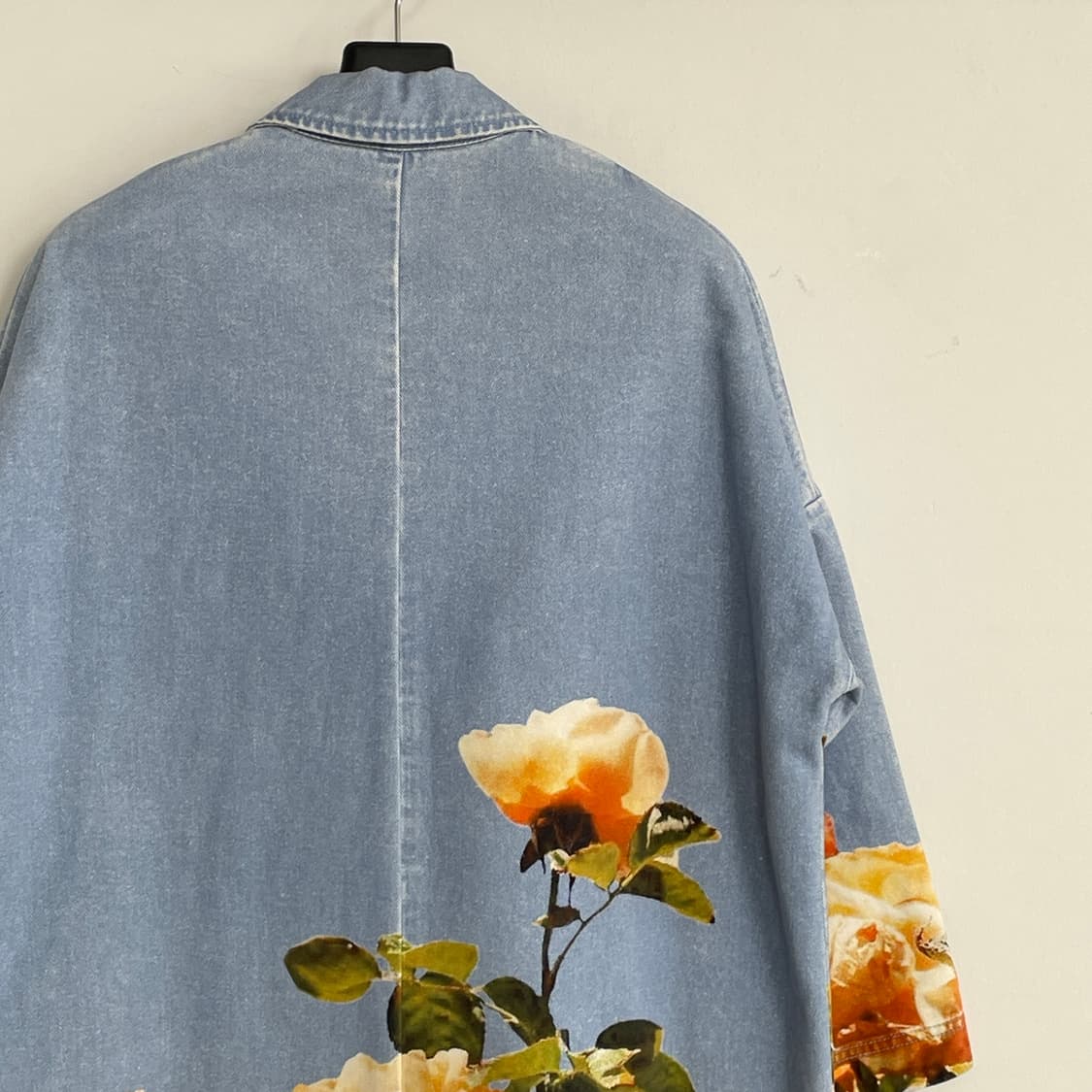 MSGM 데님 플라워 프린팅 롱 싱글 롱 코트 상품이미지5