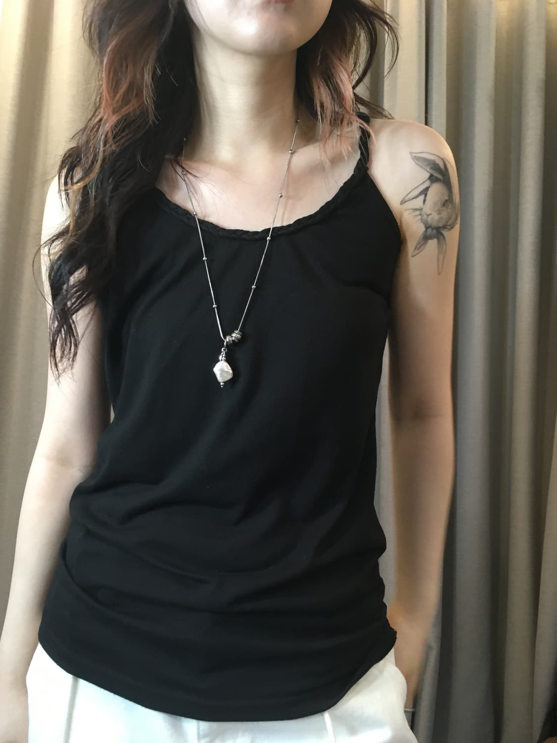 일본빈티지 루프 디테일 슬리브리스 상품이미지1