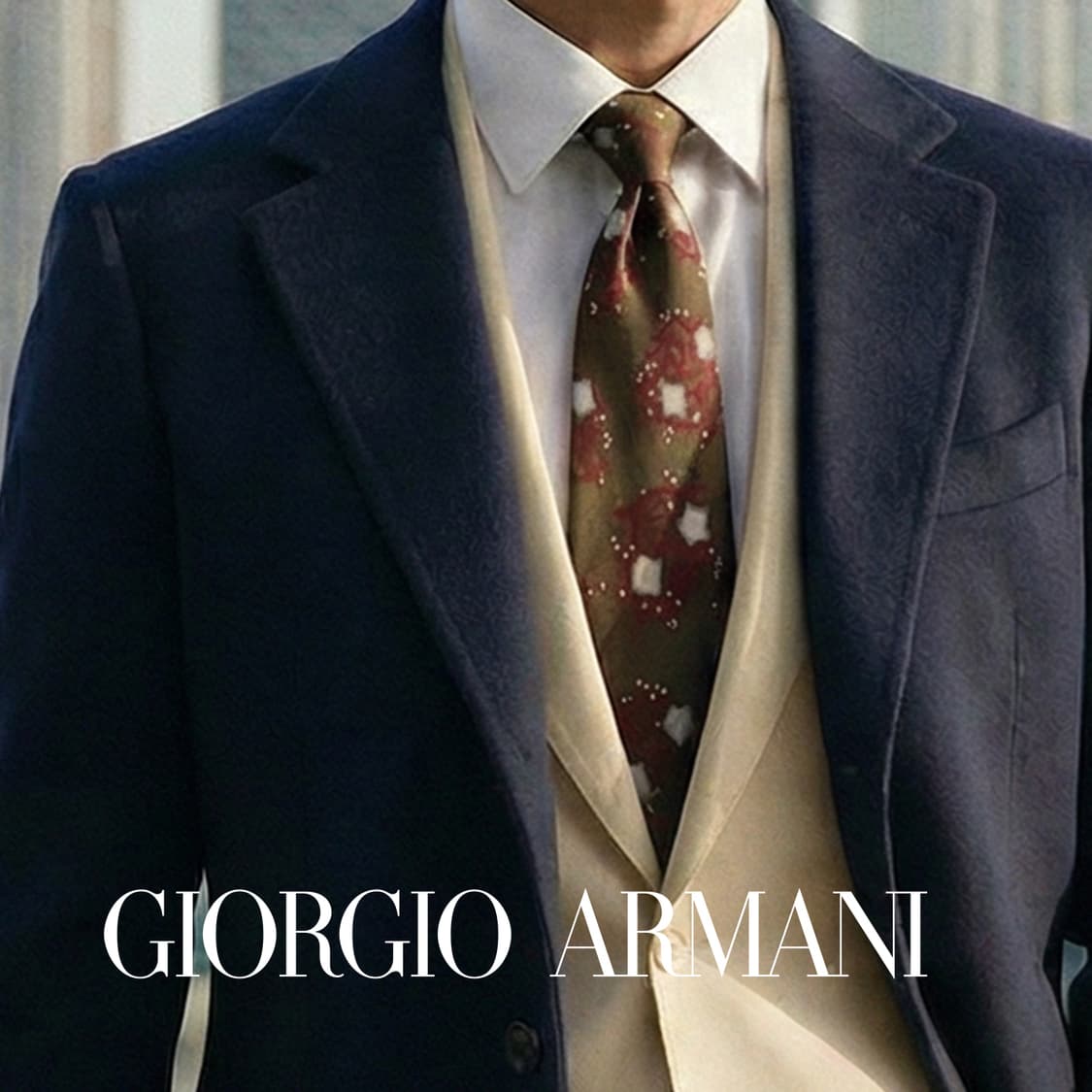 조르지오 아르마니 실크 카키 기하 패턴 넥타이 9cm A등급 K1833
 상품이미지1