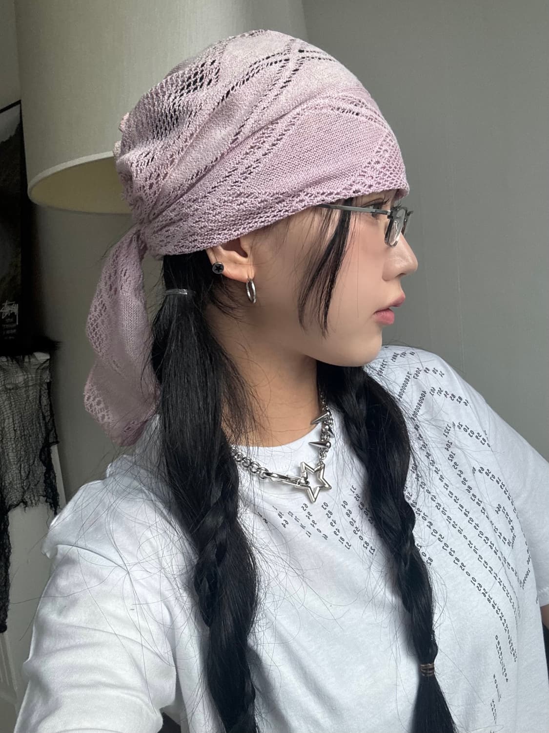 피어싱 시스루 스트랩 밴딩듀렉반다나 헤어두건 상품이미지6