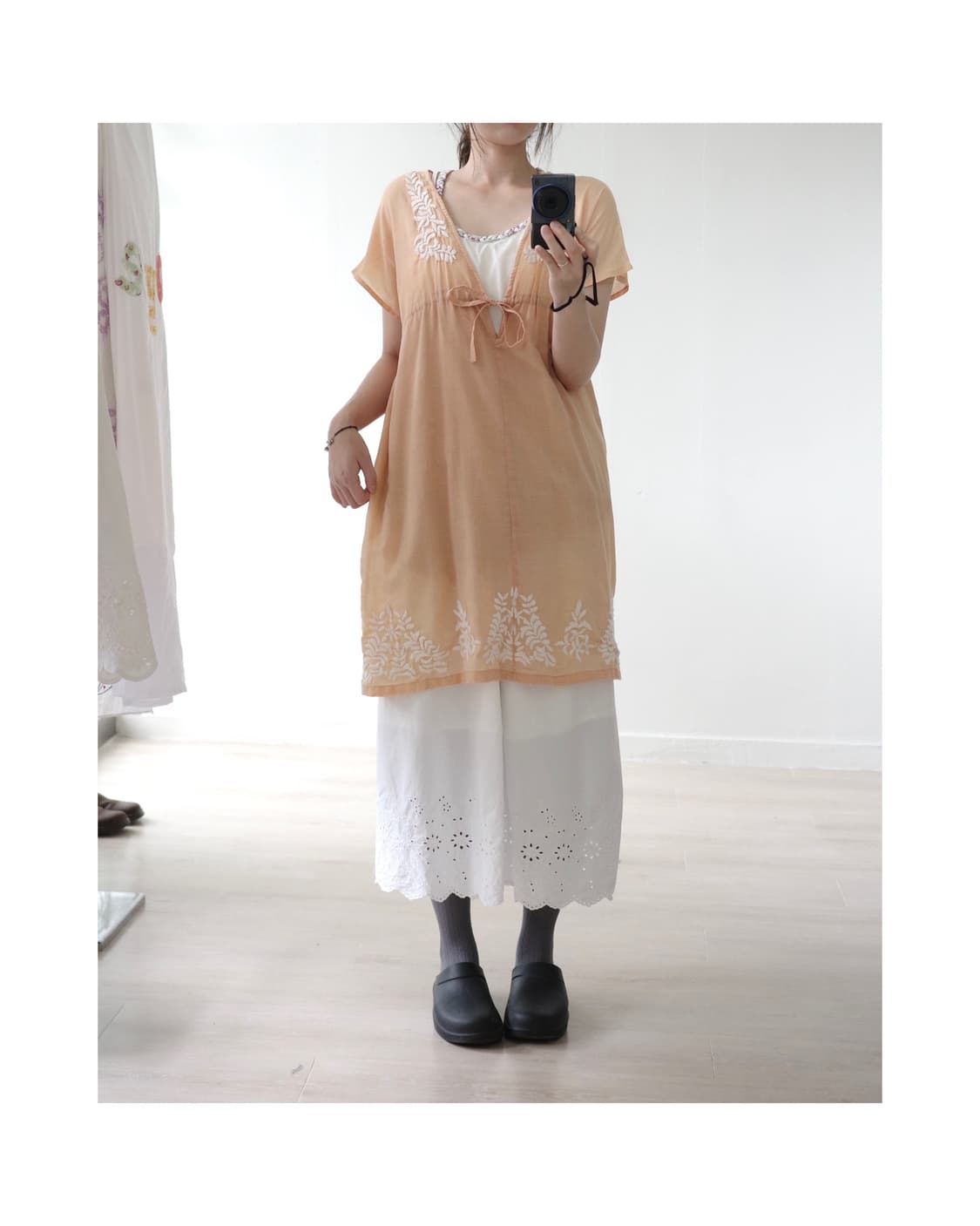 Uniqlo pure white banding middle skirt 상품이미지6