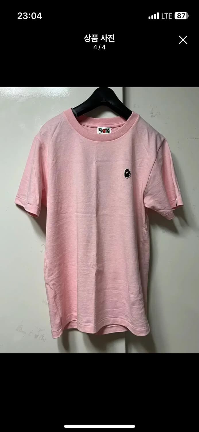 베이프 핑크 헤드 원포인트 티셔츠 우먼 xs 상품이미지4