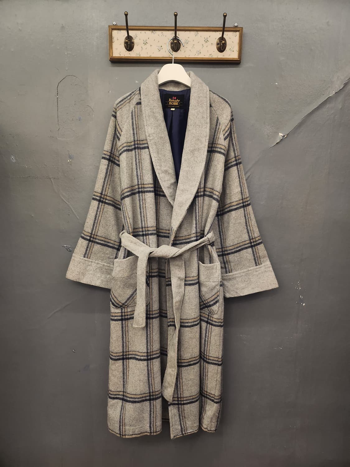 일본빈티지 체크로브가운 상품이미지1