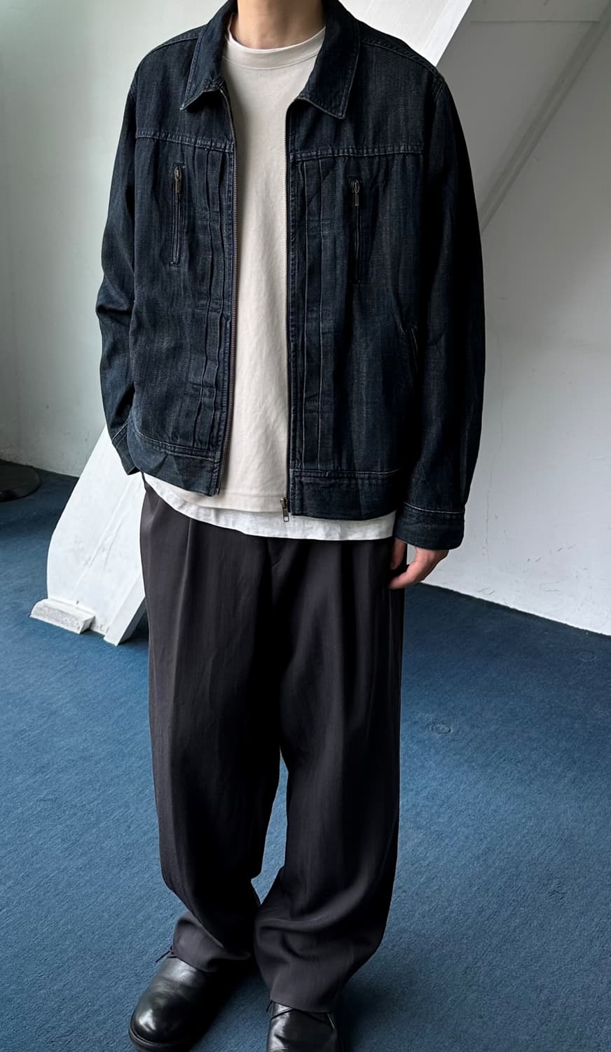 Denim loose silhouette trucker jacket 상품이미지3