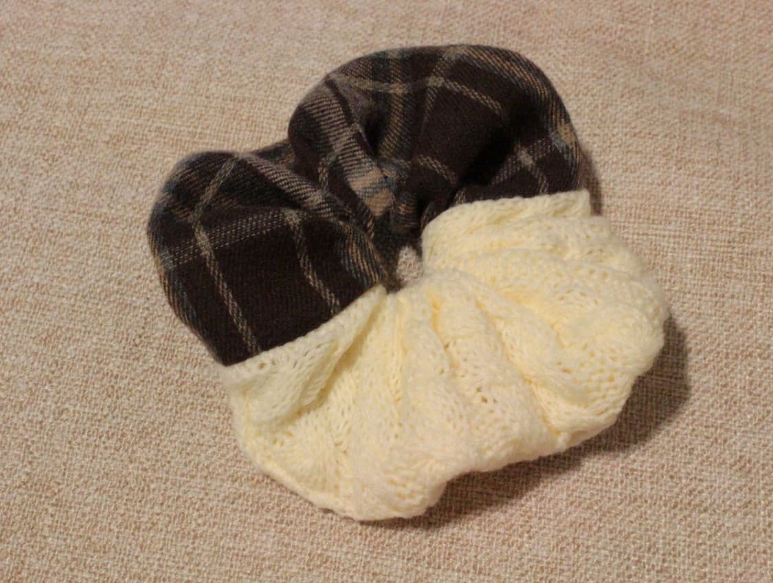 핸드메이드 모리걸 꽈배기니트 스크런치 상품이미지5