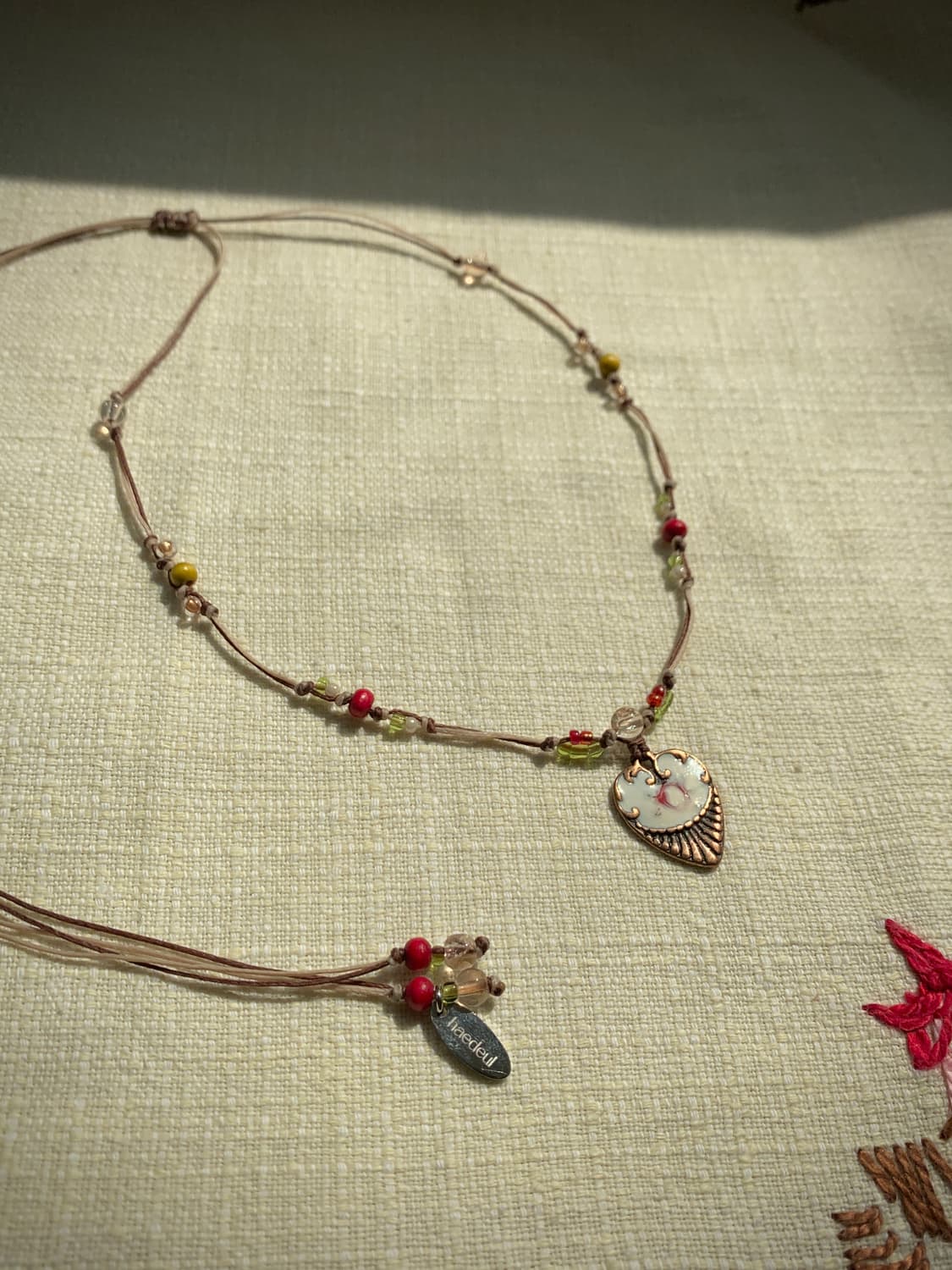 Strawberry Heart Knot Necklace 상품이미지4