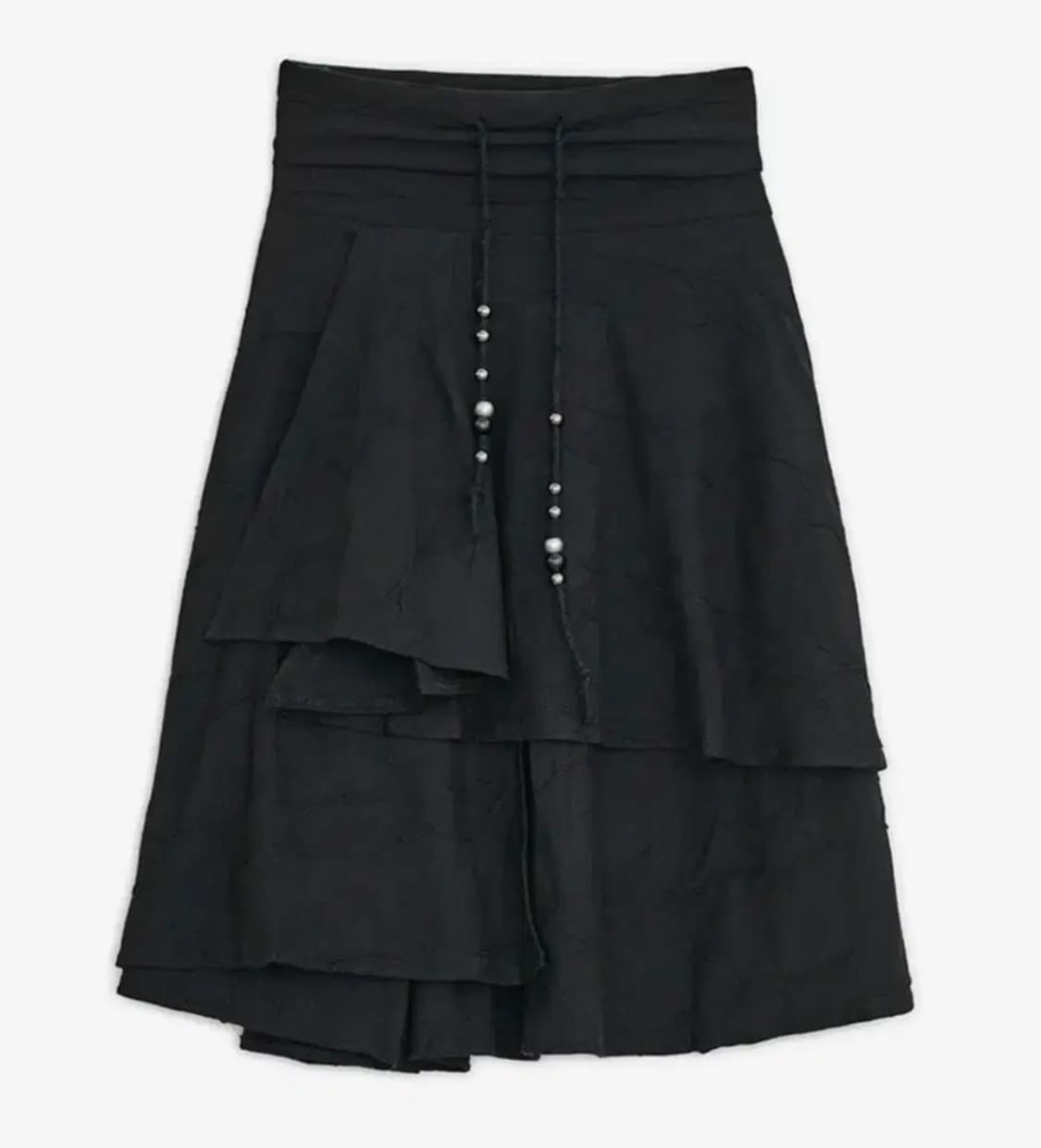 허그유어스킨 스타 플레어드 미디 스커트 블랙 상품이미지1