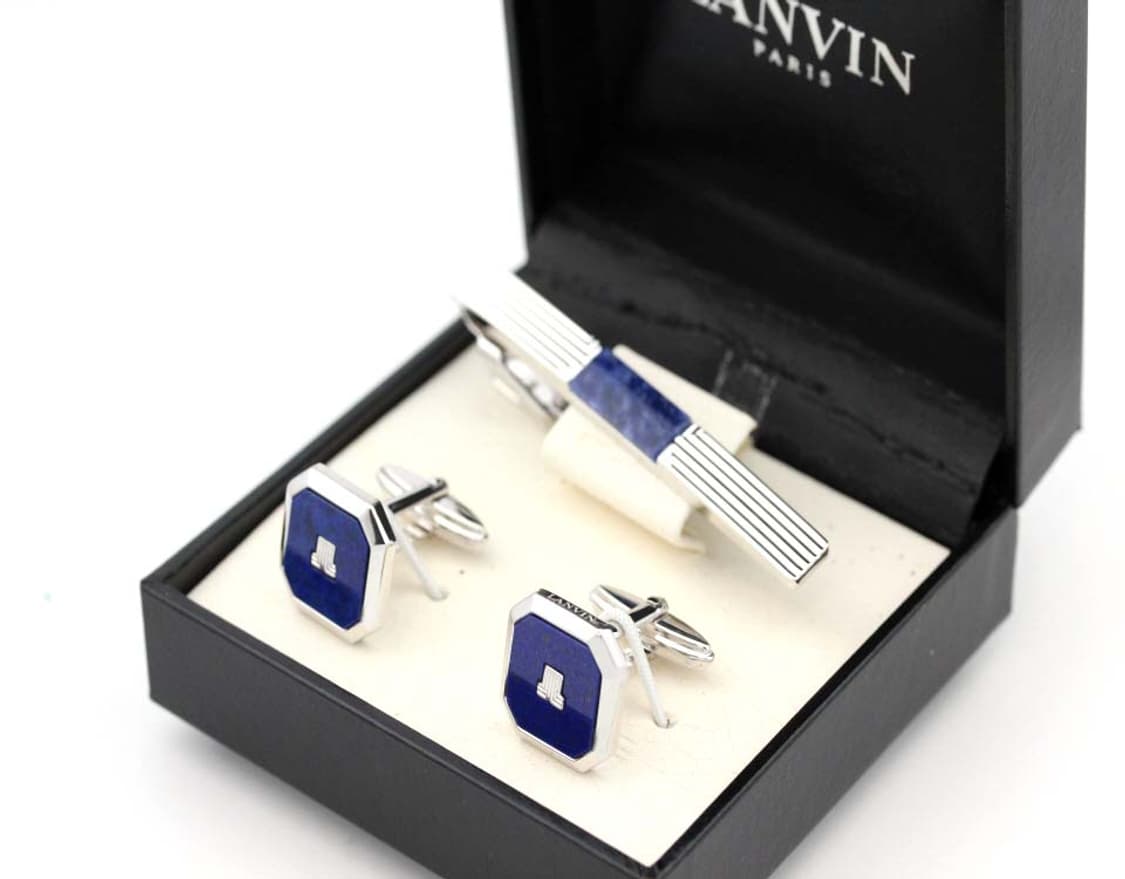 랑방 A등급 6cm 라피스 원석 명품 넥타이핀 커프스 세트 상품이미지1