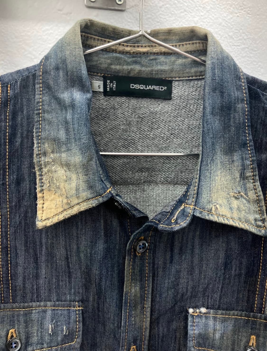 디스퀘어드 니트 데님 셔츠 상품이미지2