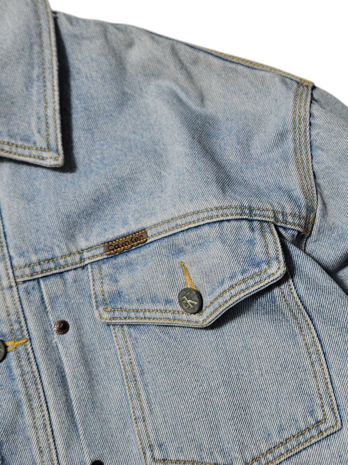 1990's 캘빈클라인 빈티지 트러커 청자켓 S 100 상품이미지3