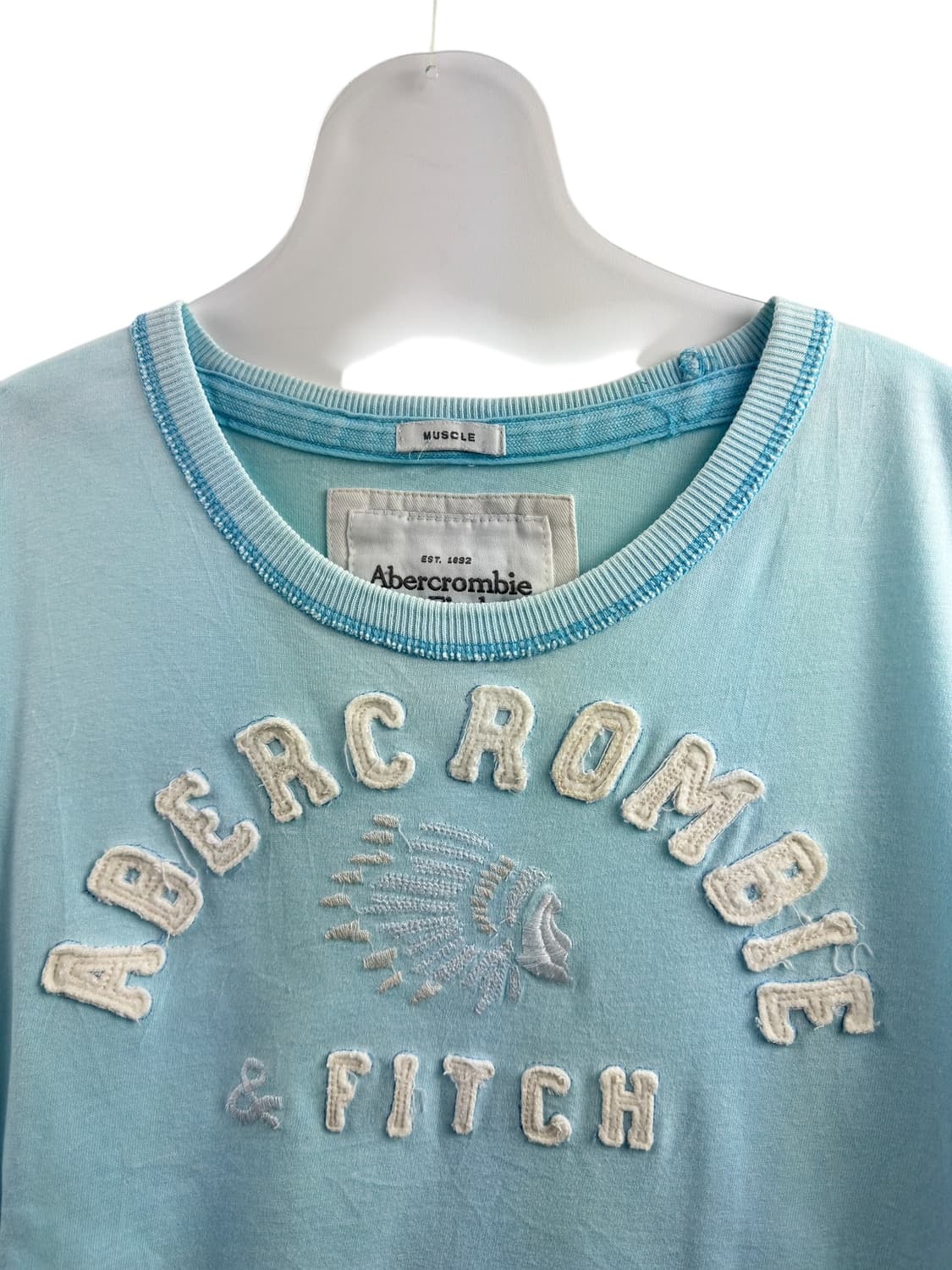 아베크롬비 파스텔블루 아치로고 슬리브1302 상품이미지5