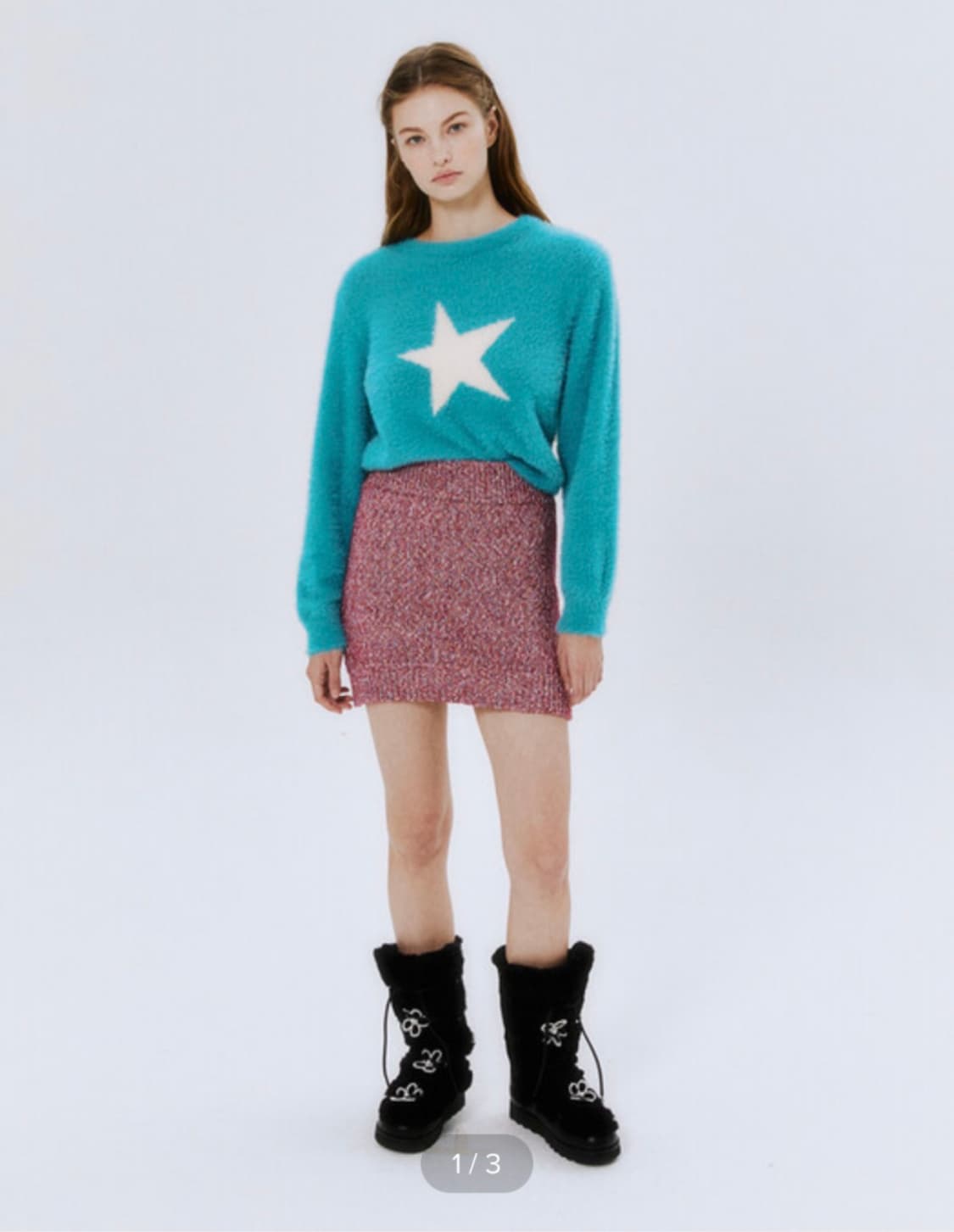 마가린핑거스 브러쉬드 별 니트 민트 상품이미지1