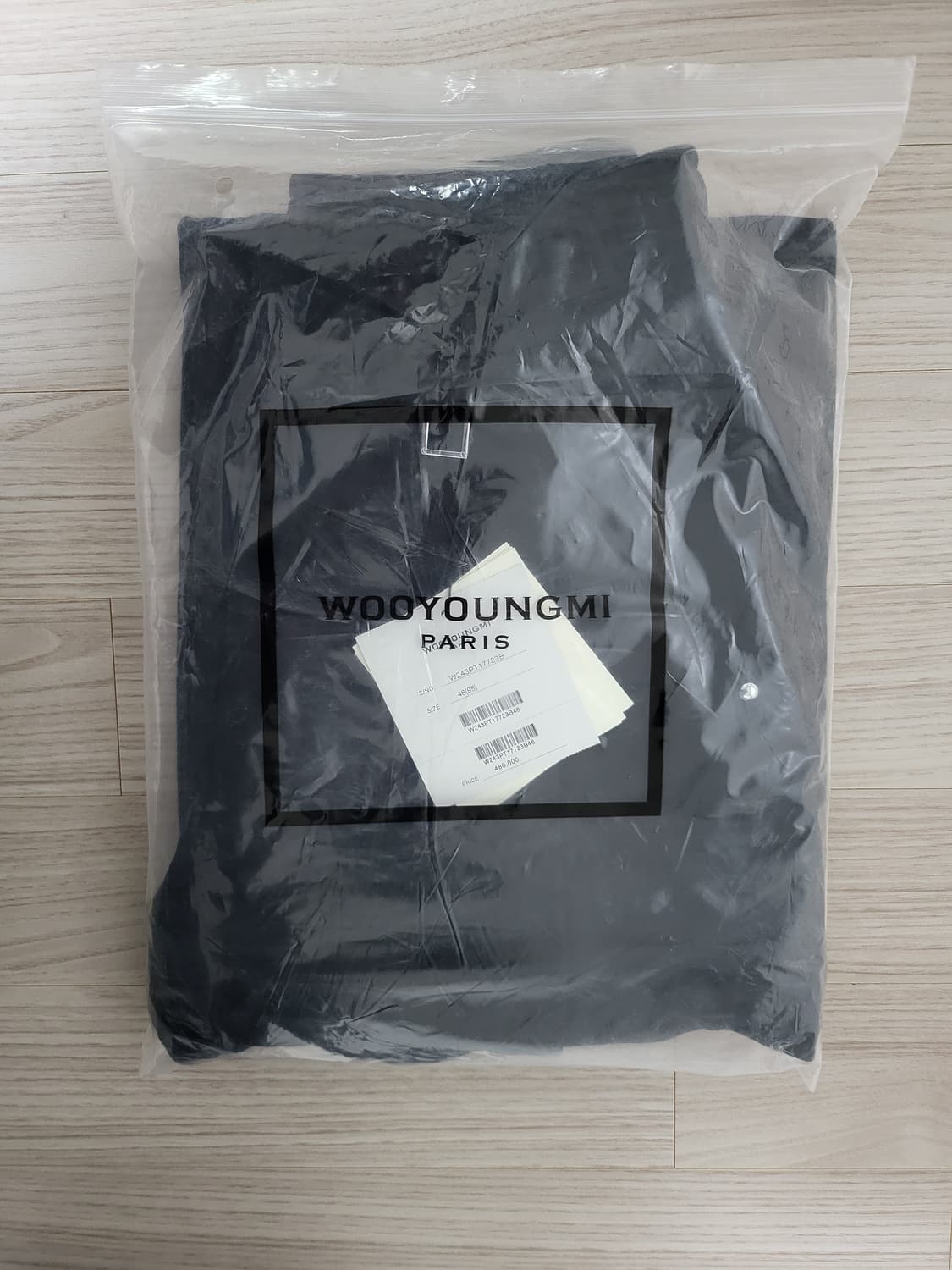 우영미 원턱 코튼 스웨트 와이드 밴딩 팬츠(46사이즈) 새상품 상품이미지8