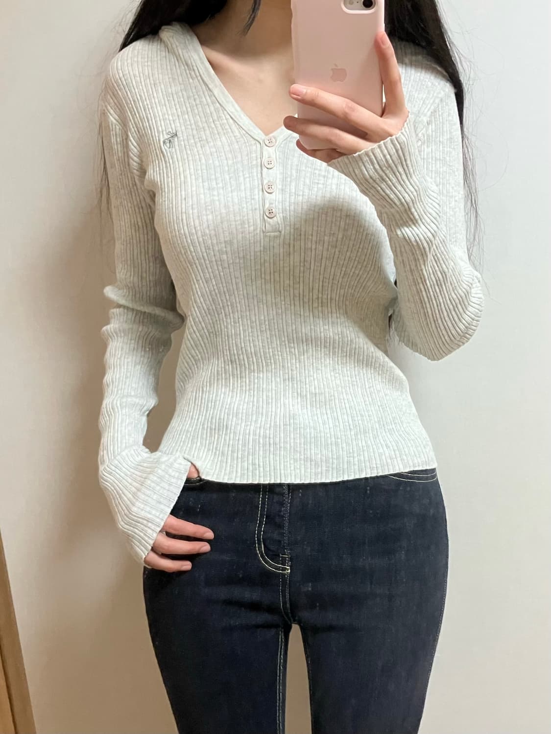 아베크롬비 y2k 딱붙 후드 헨리넥 상품이미지3