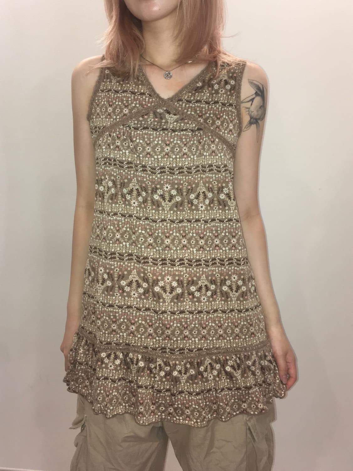 jpn vintage mori brown frill onepiece 상품이미지3