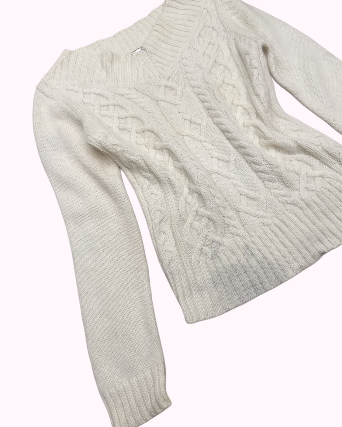 hairy ivory v-neck knit 상품이미지2