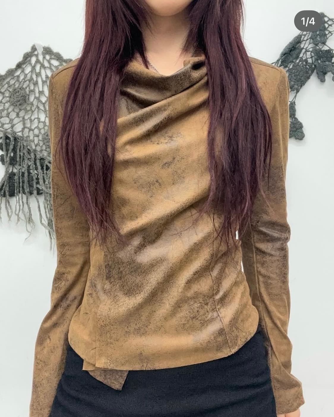 Vintage Texture Drape Zip-up Jacket 상품이미지1