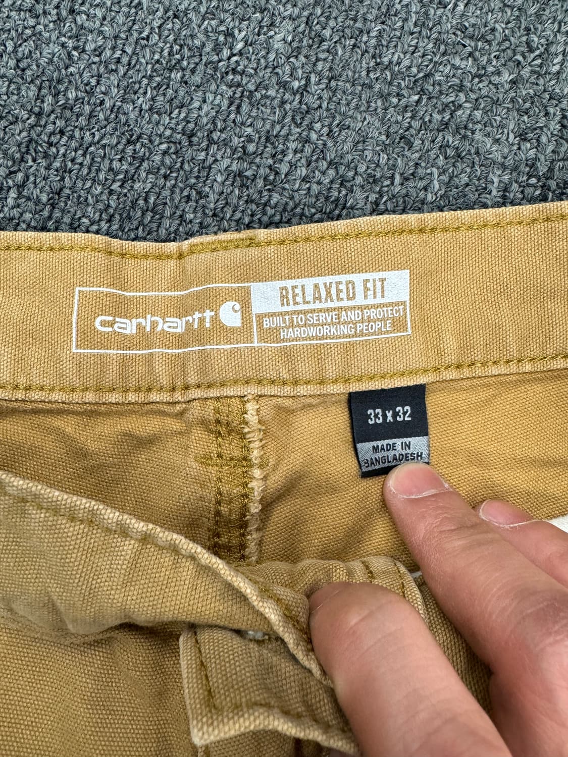 33)칼하트 빈티지 베이지 더블니 워크팬츠 상품이미지6