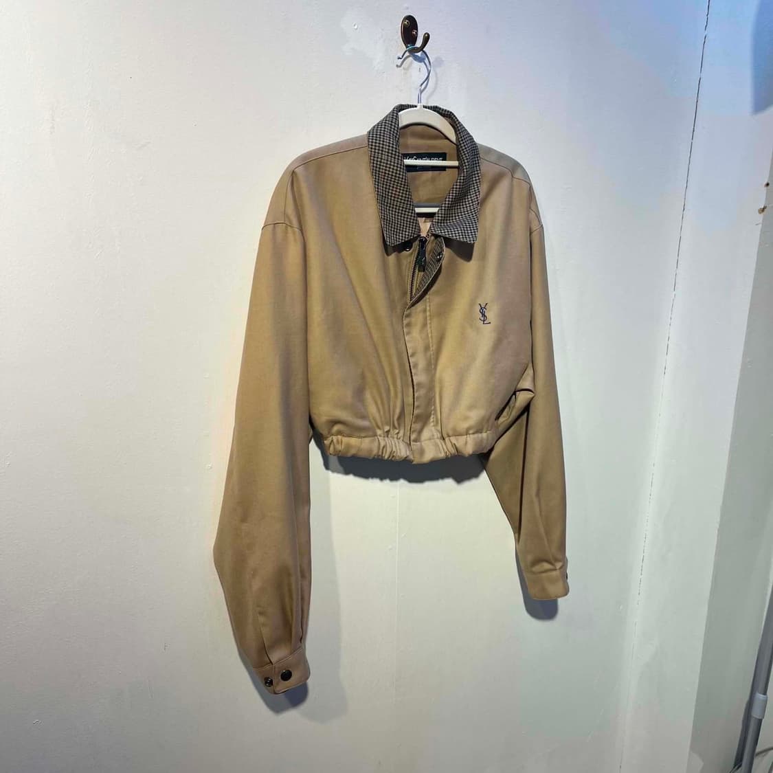 입생로랑 YSL 심볼 리메이크 크롭 블루종 집업 자켓 상품이미지3