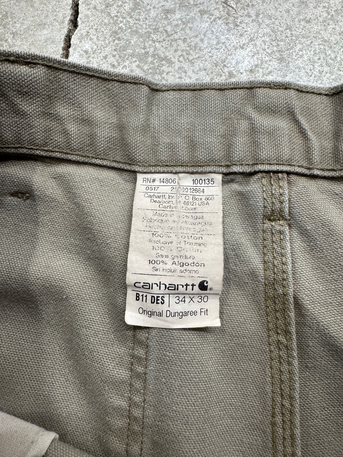 칼하트 B11 DES 싱글니 워크팬츠 상품이미지7