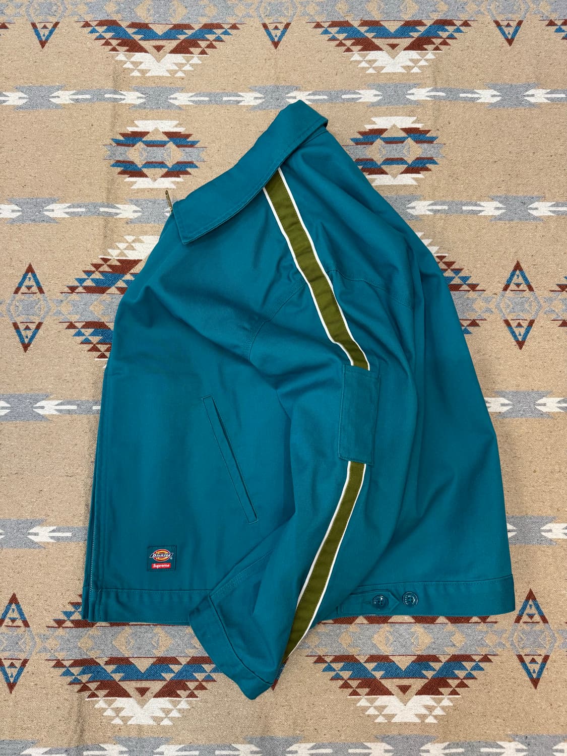 [L] 슈프림 x 디키즈 스트라이프 아이젠하워 자켓 틸 상품이미지8