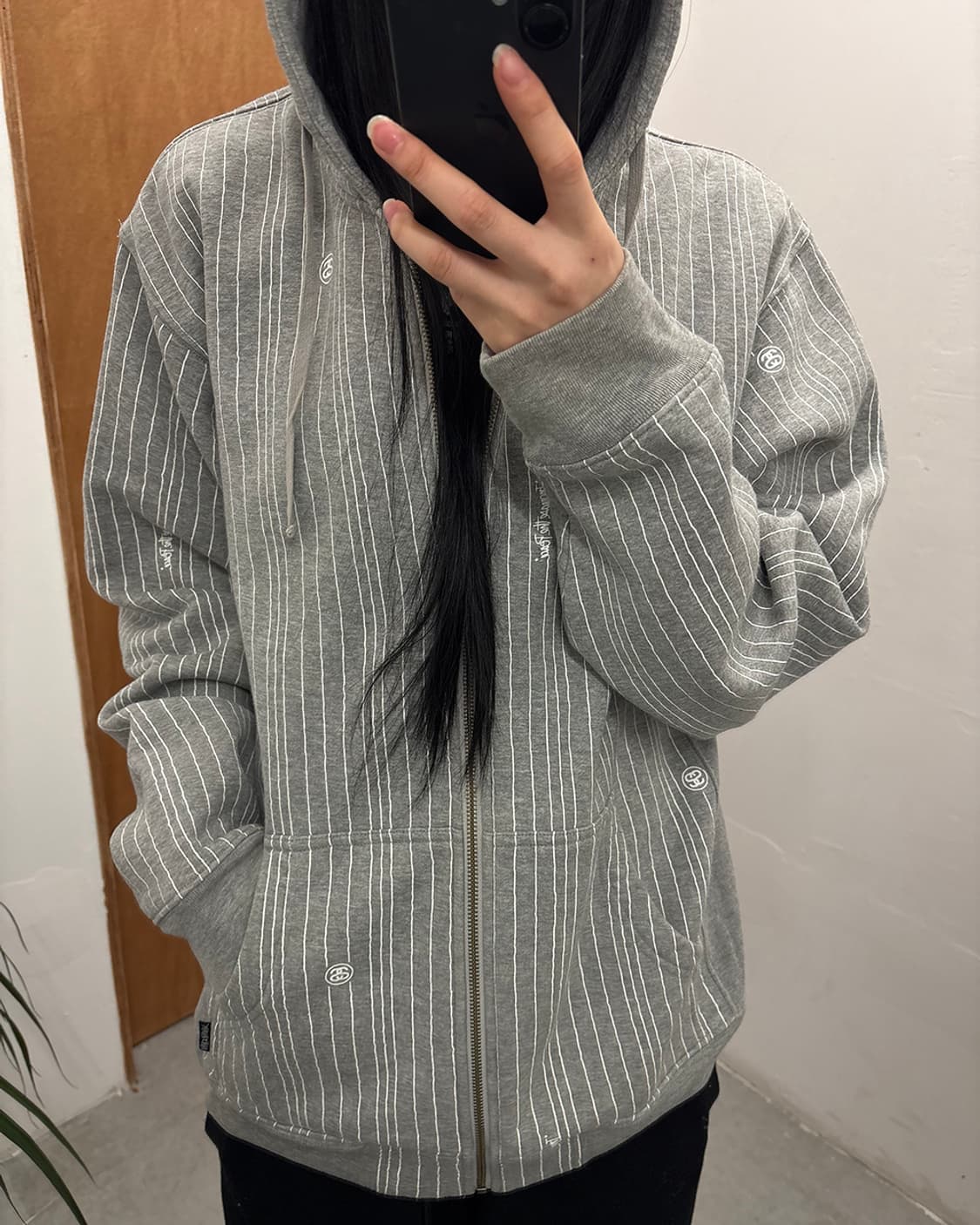 STUSSY Stripe Zip Hoodie 상품이미지4