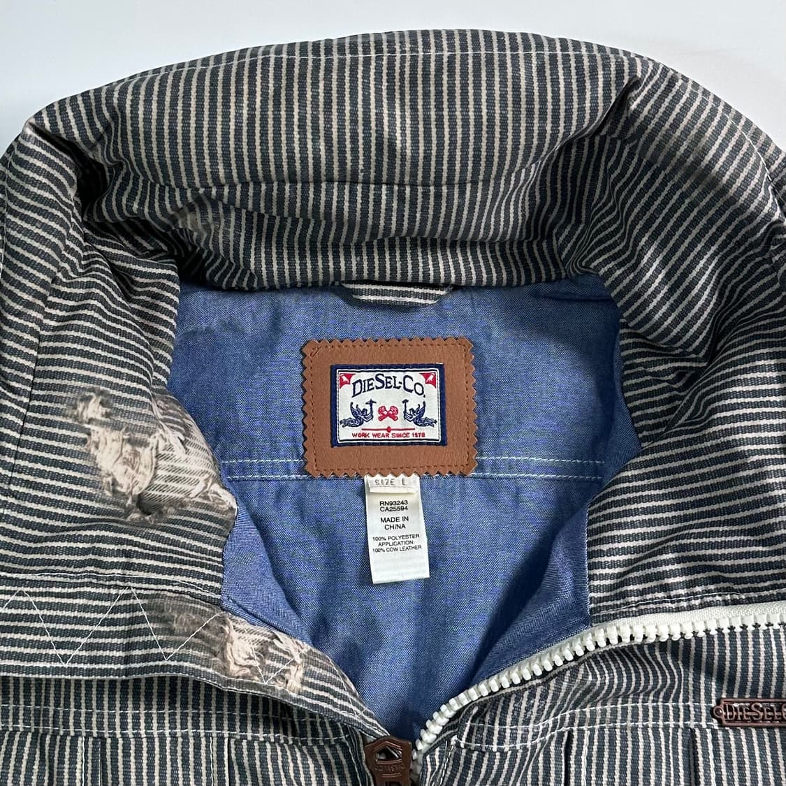 디젤 폴리쉘 데님 프린팅 하이넥 자켓  상품이미지7