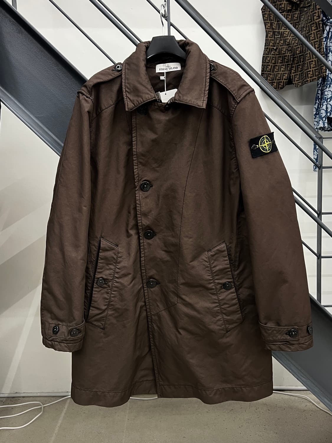 스톤아일랜드 사선 브레스티드 다비드 TC 코트 상품이미지3