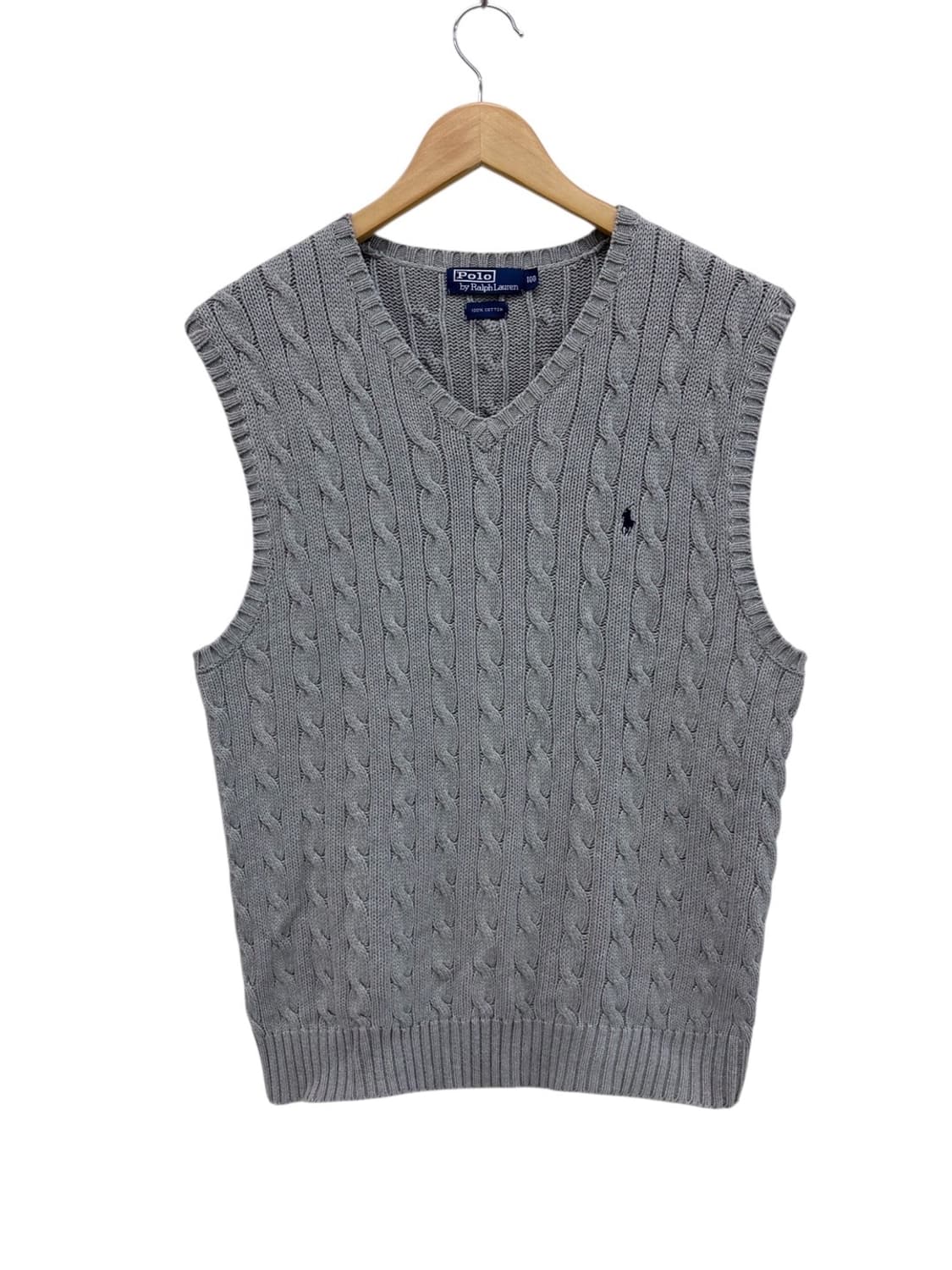 폴로 꽈배기 니트조끼 그레이 (L)  상품이미지1