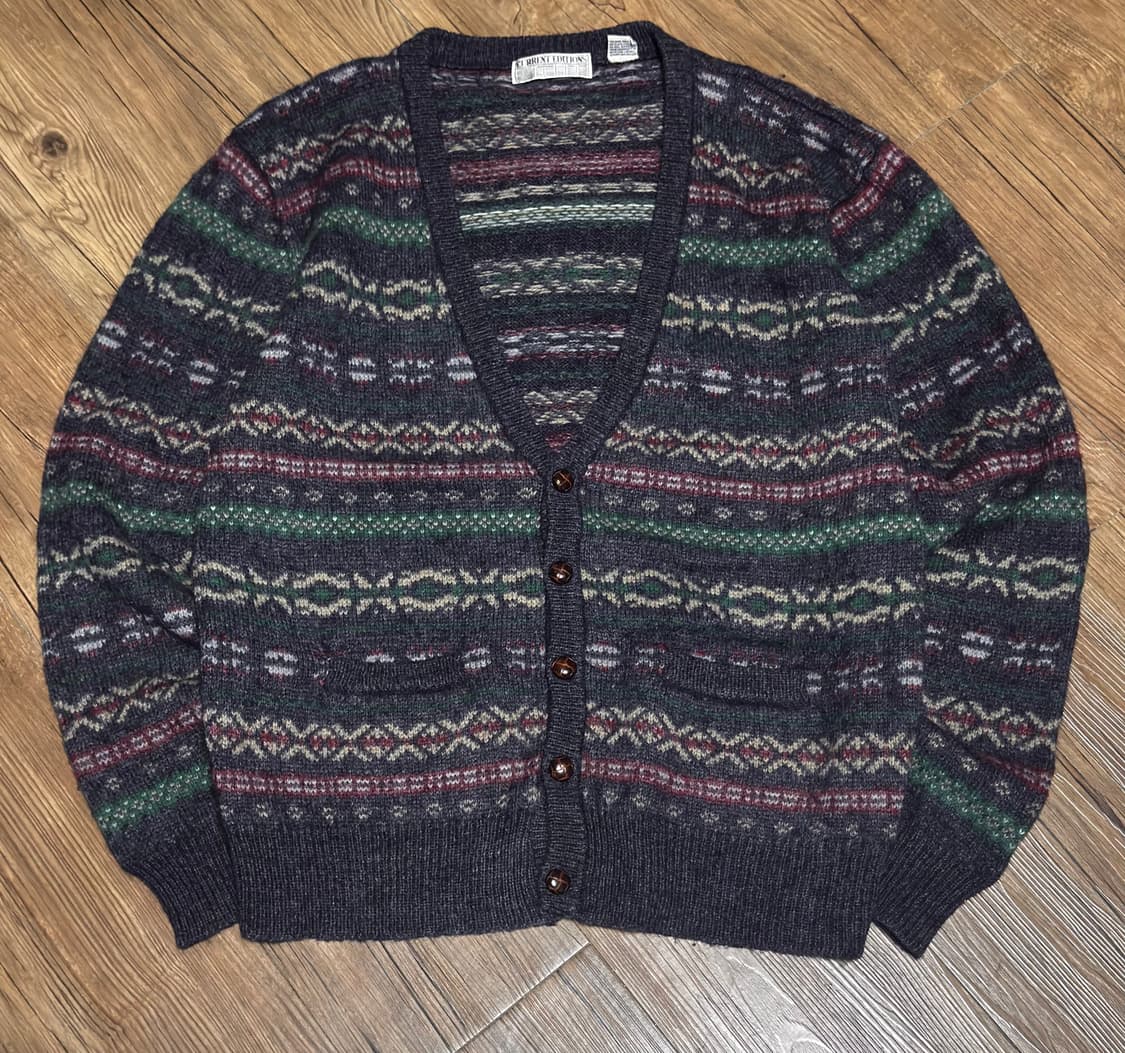 커런트 에디션즈 패턴 브이넥 가디건 상품이미지2