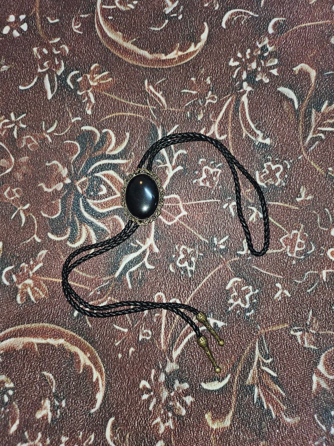 [Vintage] Vintage Blk Stone Loop Tie 상품이미지1