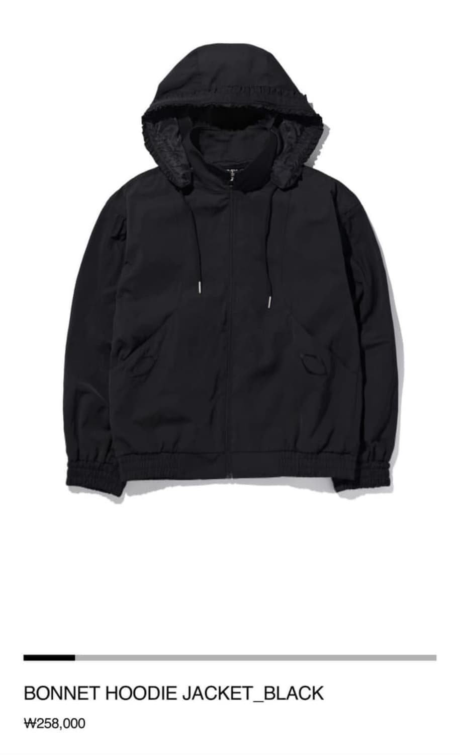 미스치프 보넷 후드 자켓 바람막이 블랙 L 상품이미지1