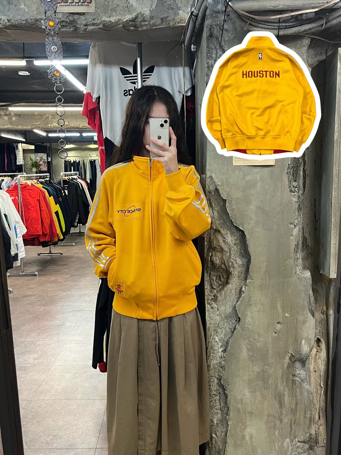 아디다스 nba 휴스턴 농구 져지 옐로우 S #csz1988 상품이미지1