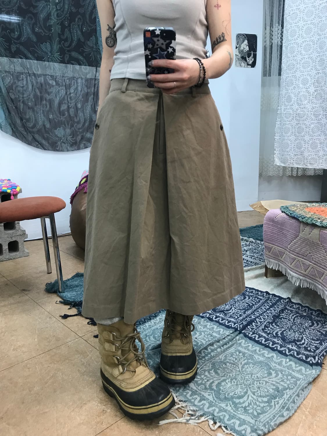 ihr 턱 코튼 스커트  상품이미지1