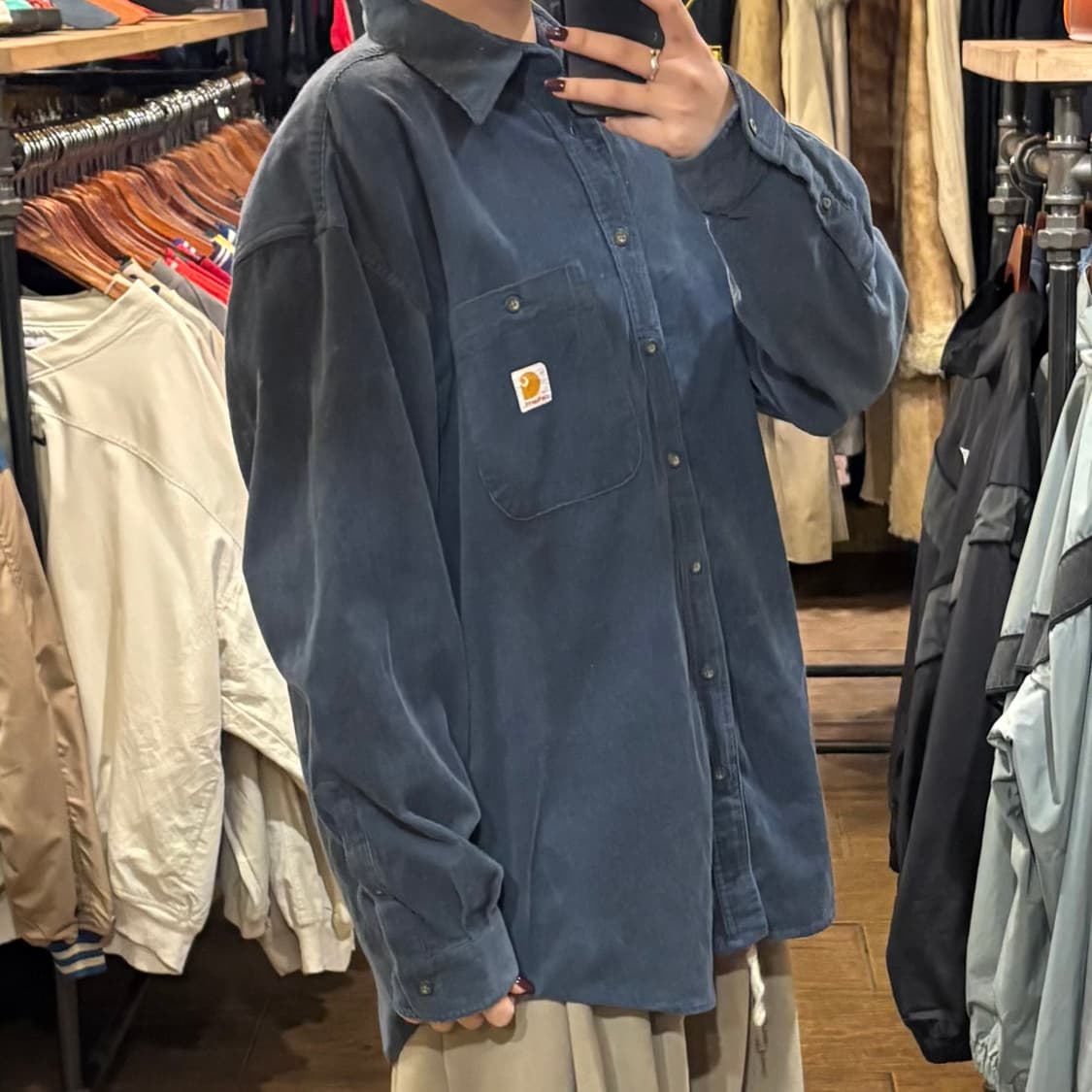[HI] Carhartt 칼하트 코듀로이 긴팔셔츠 블루그레이 상품이미지4
