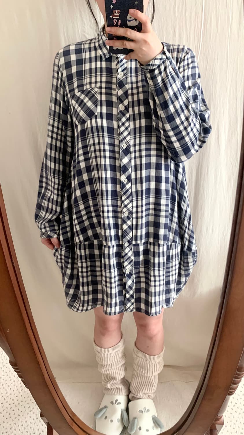 Heart Market 벌룬 체크 셔츠원피스 상품이미지6