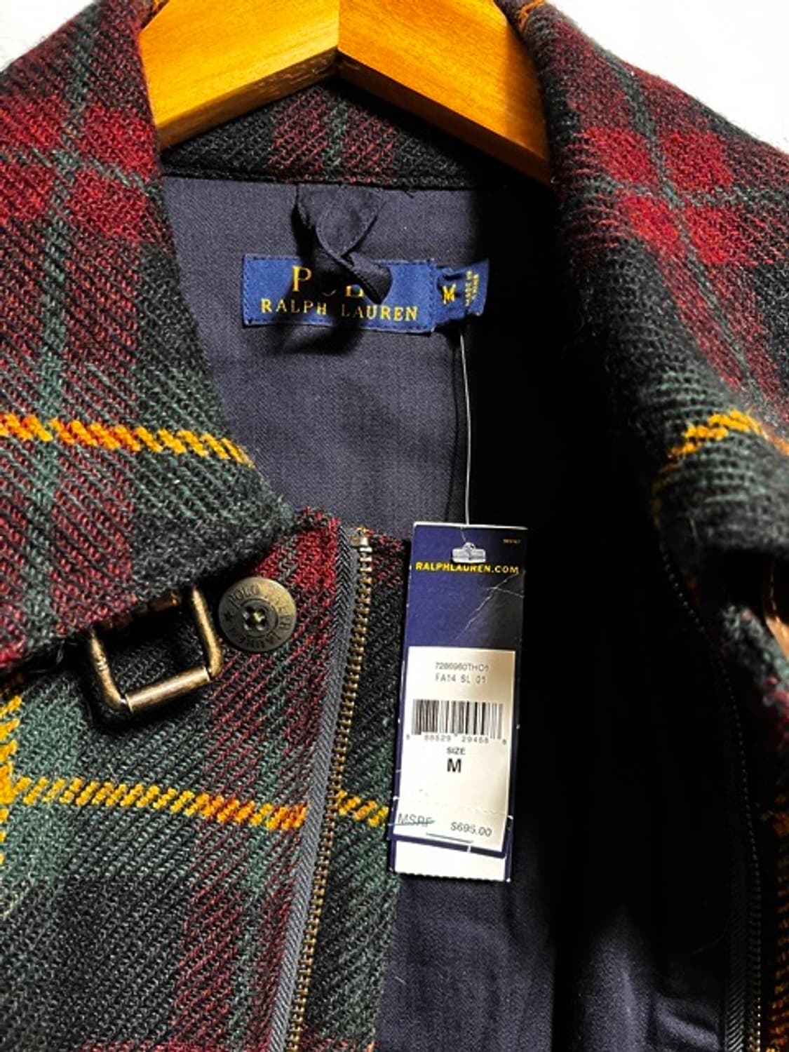 새제품 레어템 폴로랄프로렌 알파카 울 헌팅 타탄 자켓 큰 M 상품이미지2