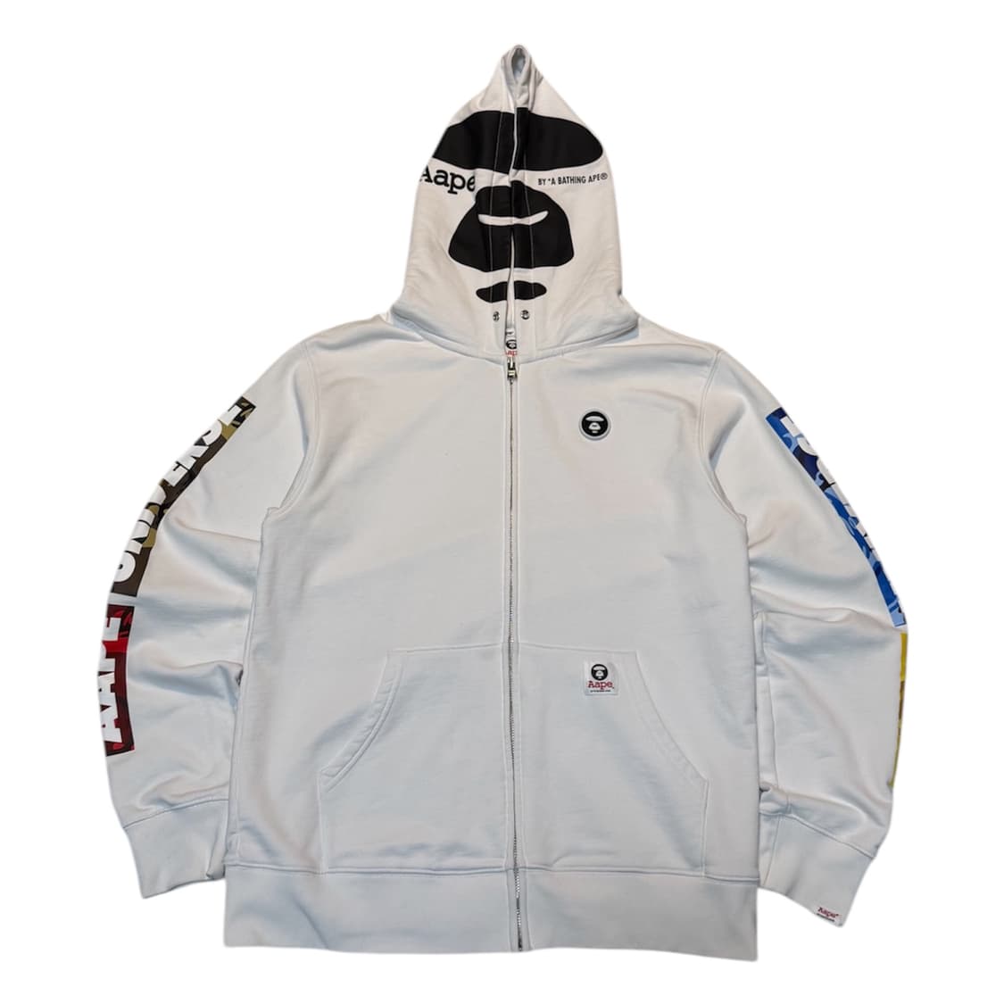 베이프 에이프 사루헤드 사이드로고 후드집업 화이트 상품이미지1