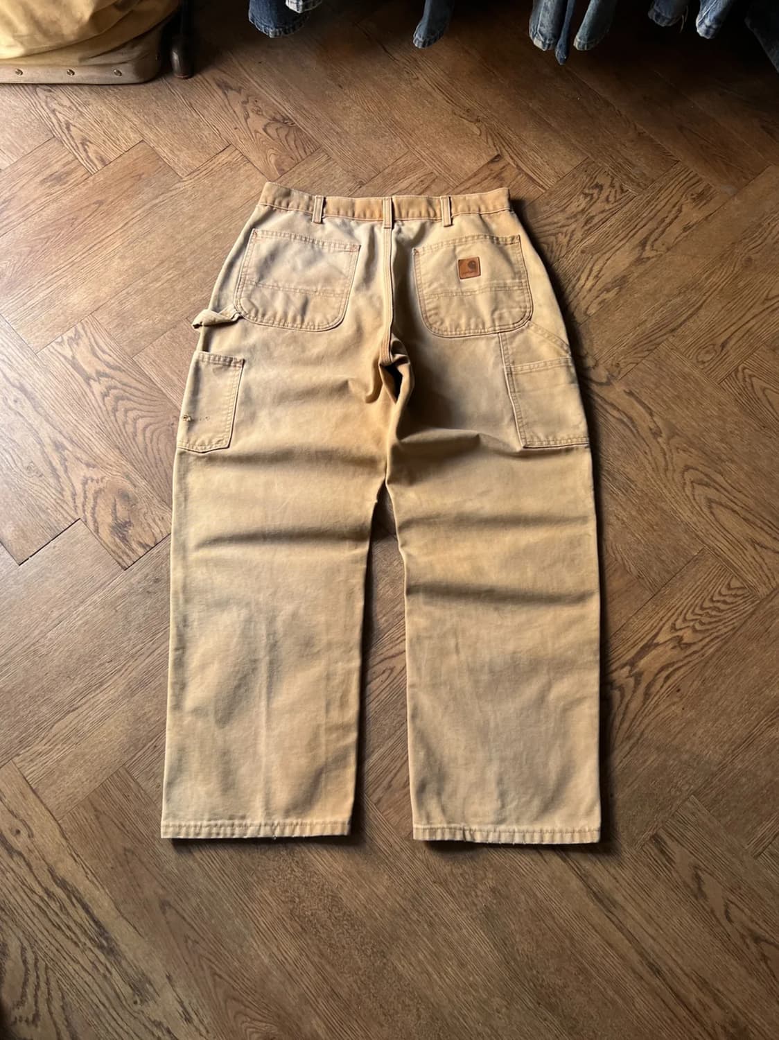 [32]칼하트 USA 빈티지 페이딩 브라운 싱글니 카펜터 워크 팬츠 상품이미지1